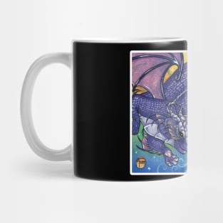 Purple Dragon Ferret - White Outlined Version Mug